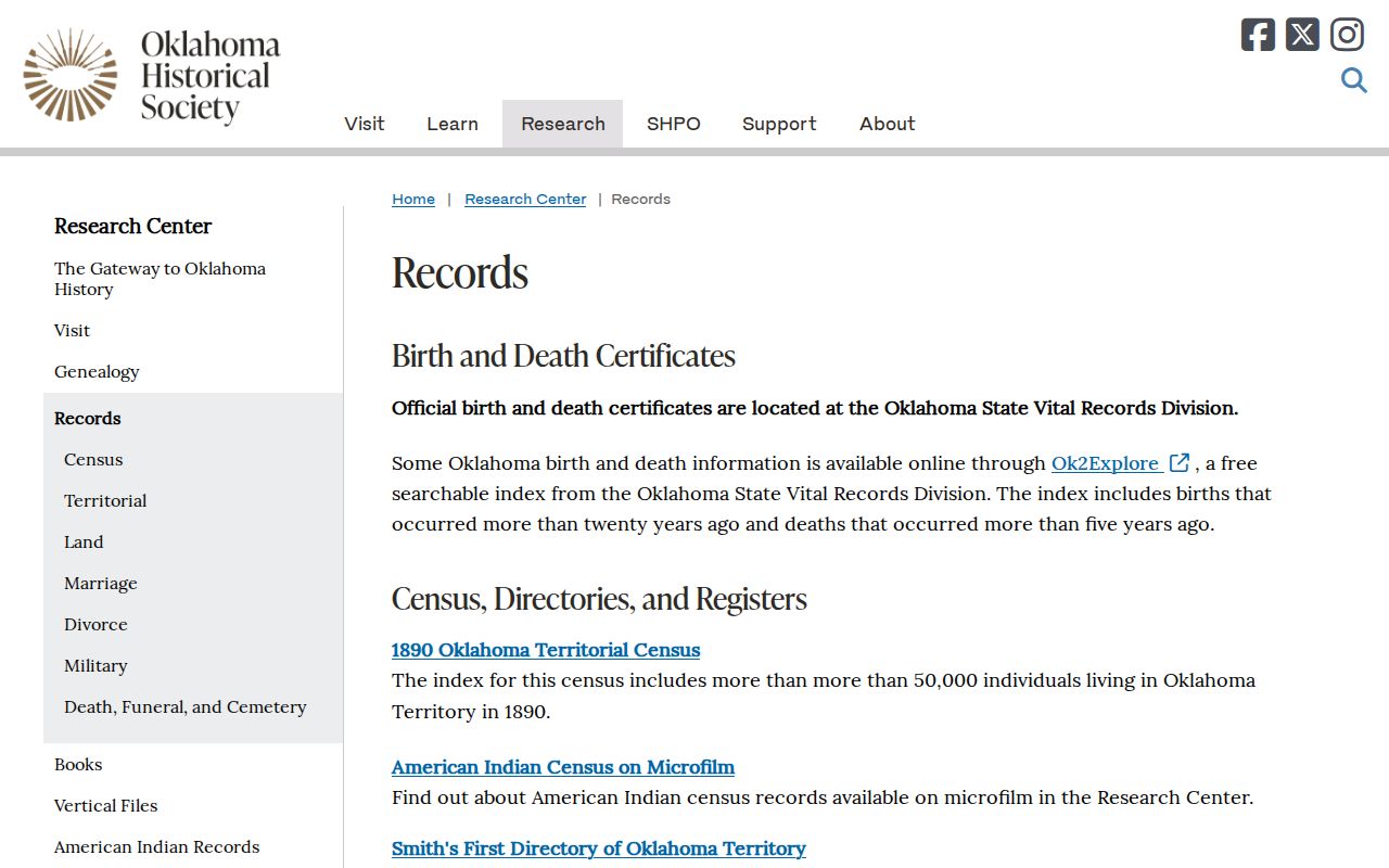 Muskogee city directory archival records resources at Oklahoma Historical Society