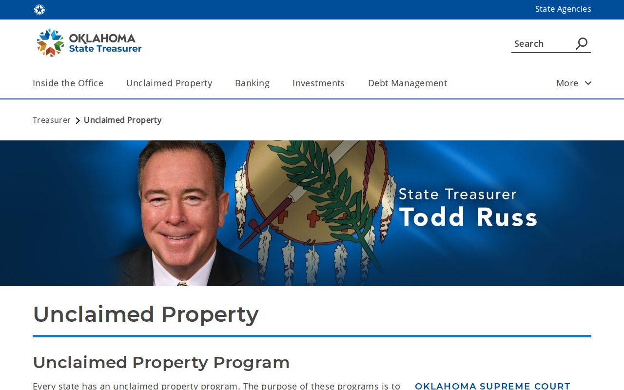 Muskogee residents directory Oklahoma Treasurer unclaimed property search