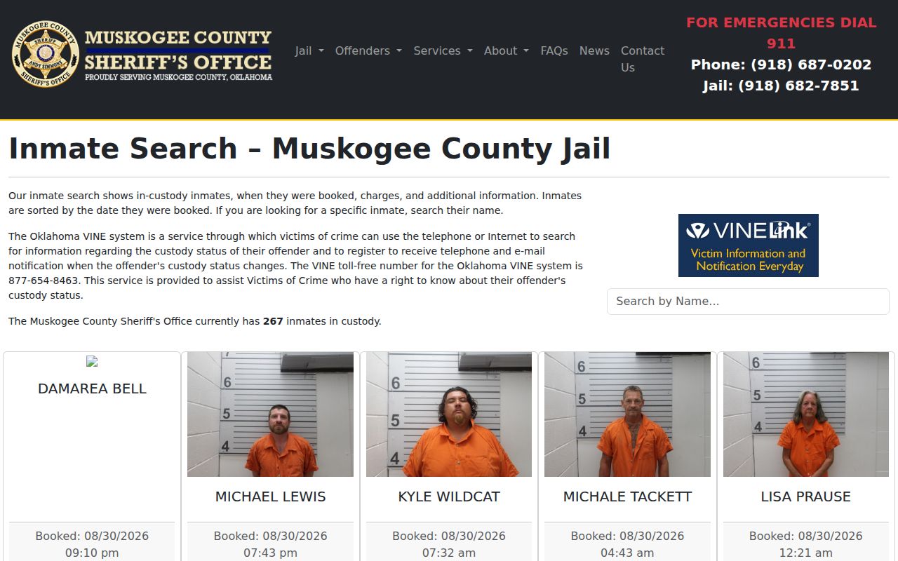 Muskogee resident lookup sheriff inmate-search interface